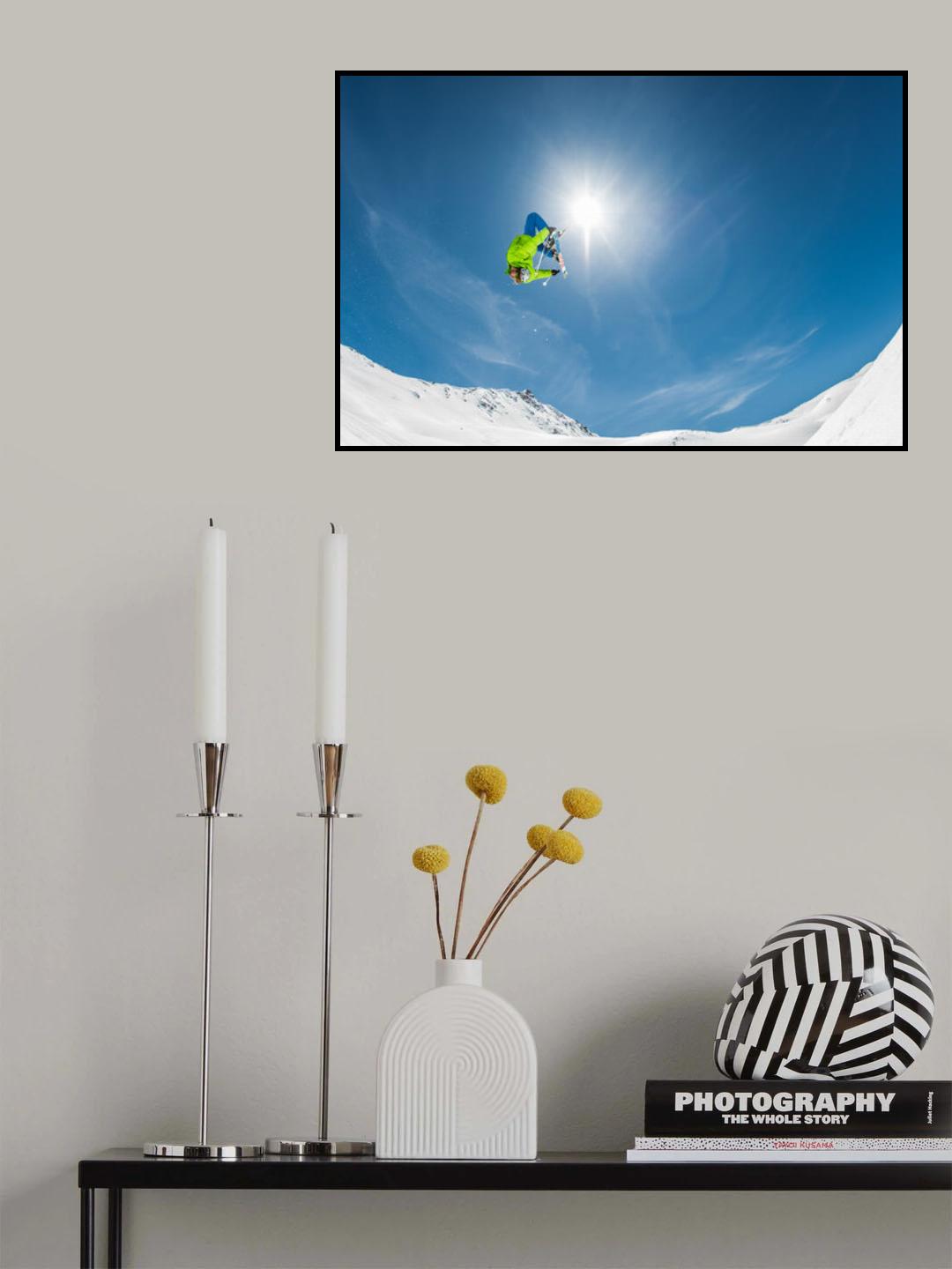 Backflip crossed skis Poster och Canvastavla