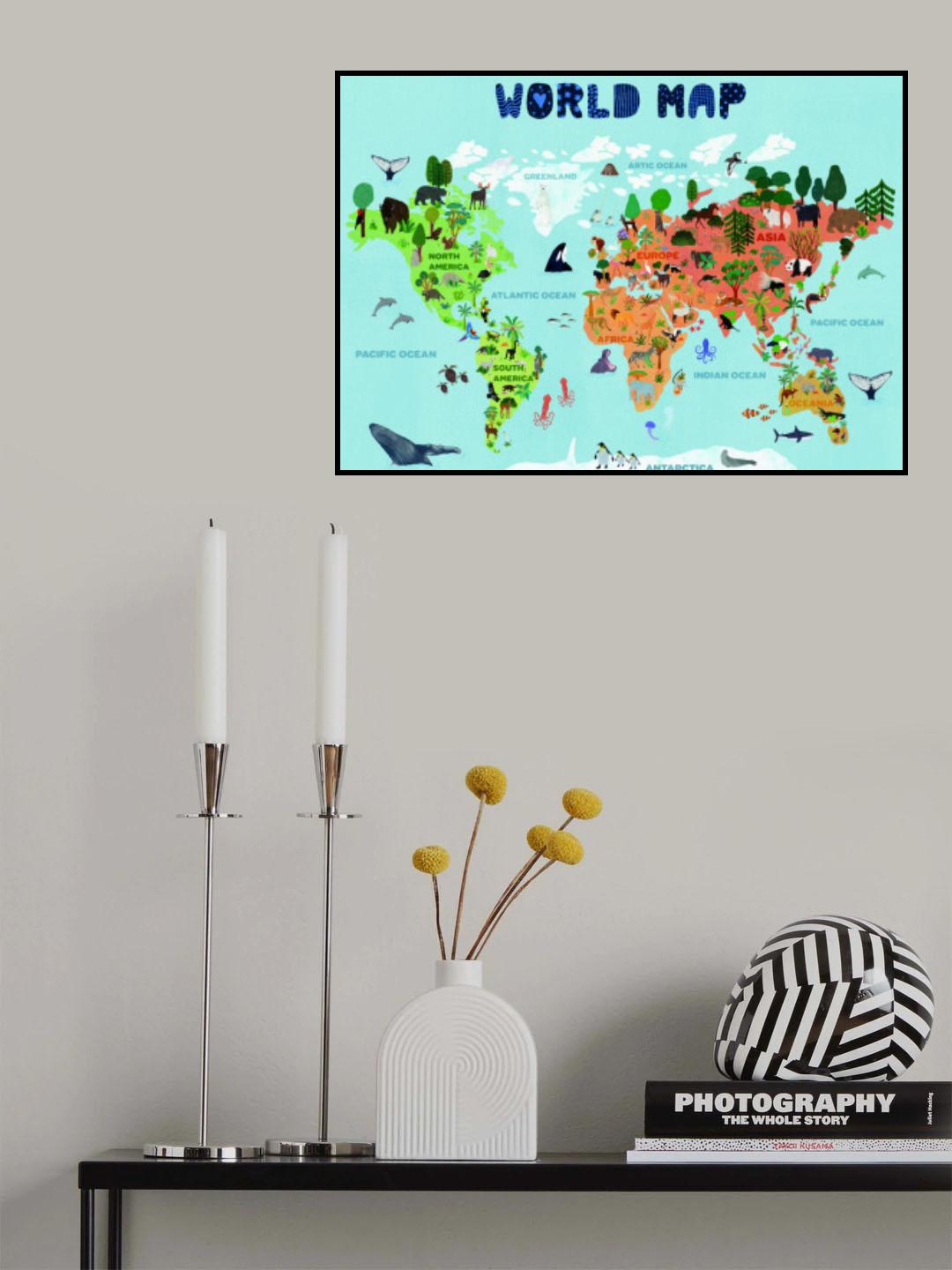 World map for kids Poster och Canvastavla
