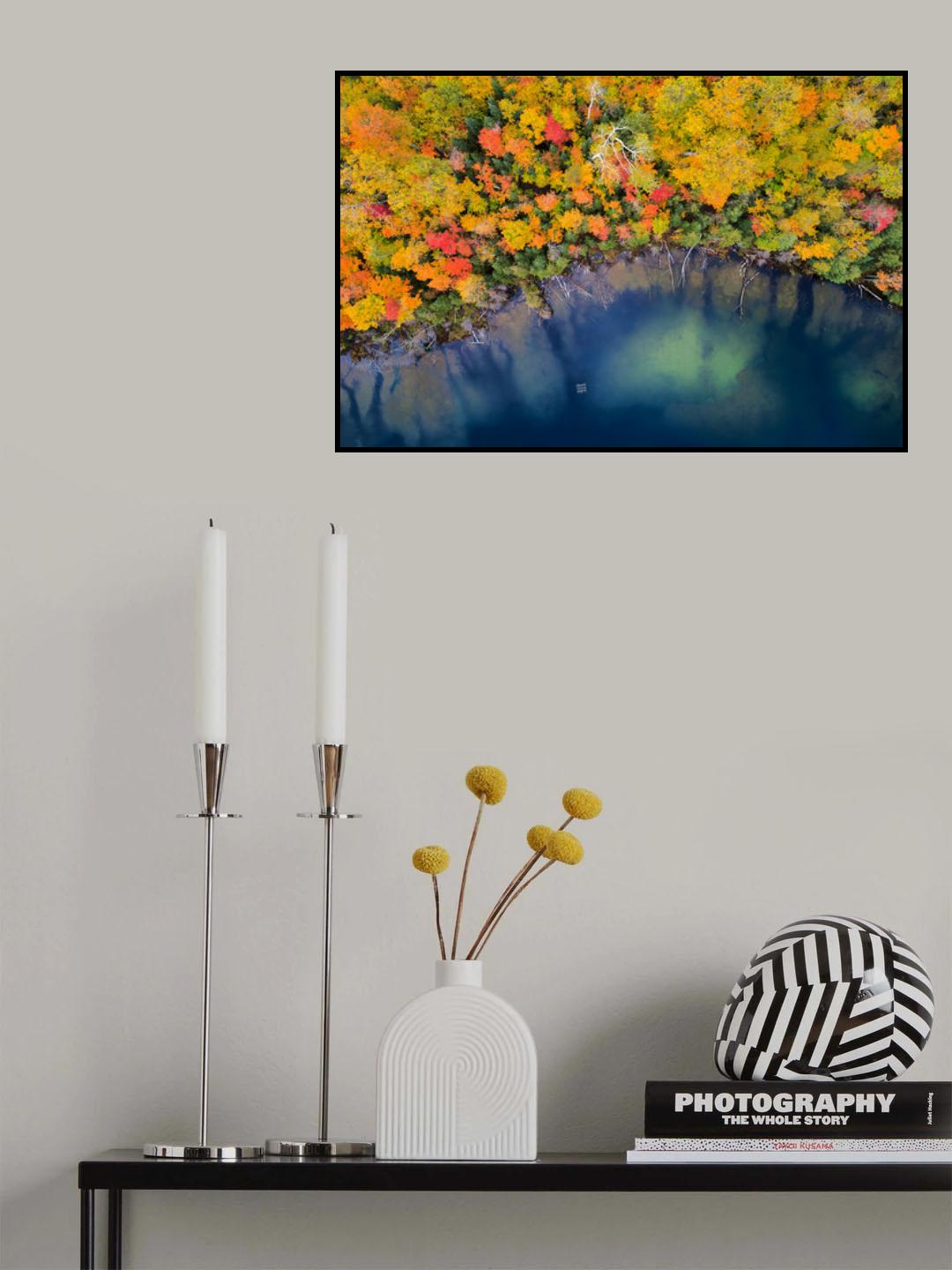 Autumn Pond Poster och Canvastavla