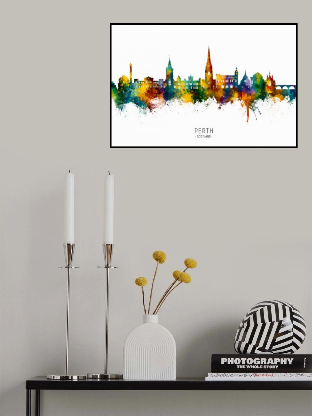 Perth Scotland Skyline Poster och Canvastavla