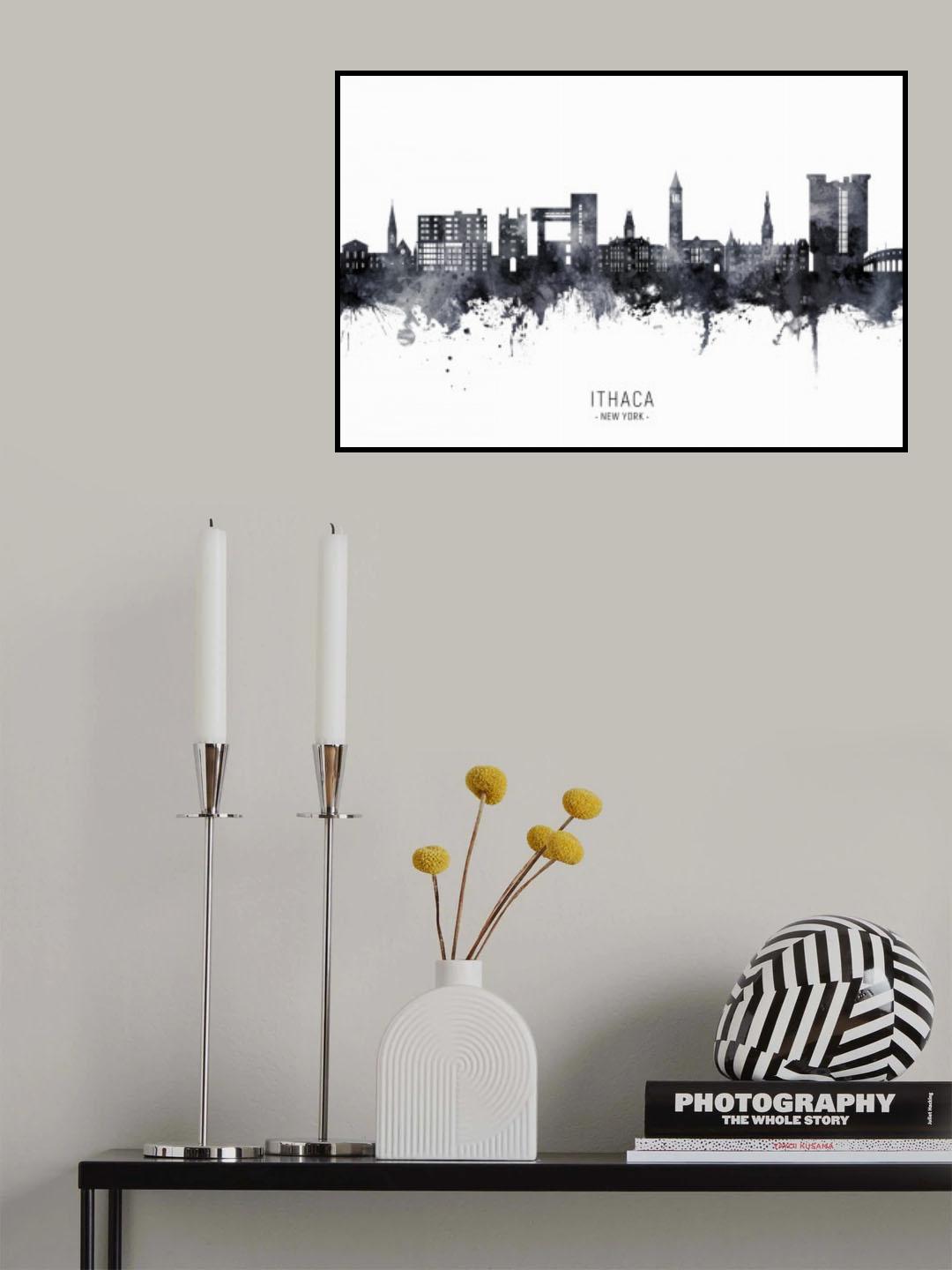 Ithaca New York Skyline Poster och Canvastavla