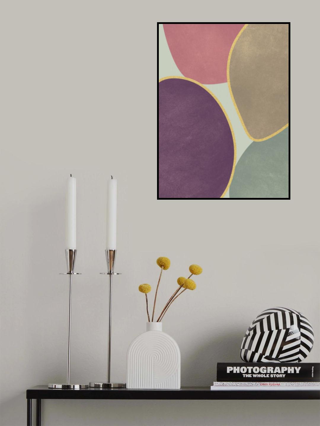 Abstract Circles With Gold 4 Poster och Canvastavla