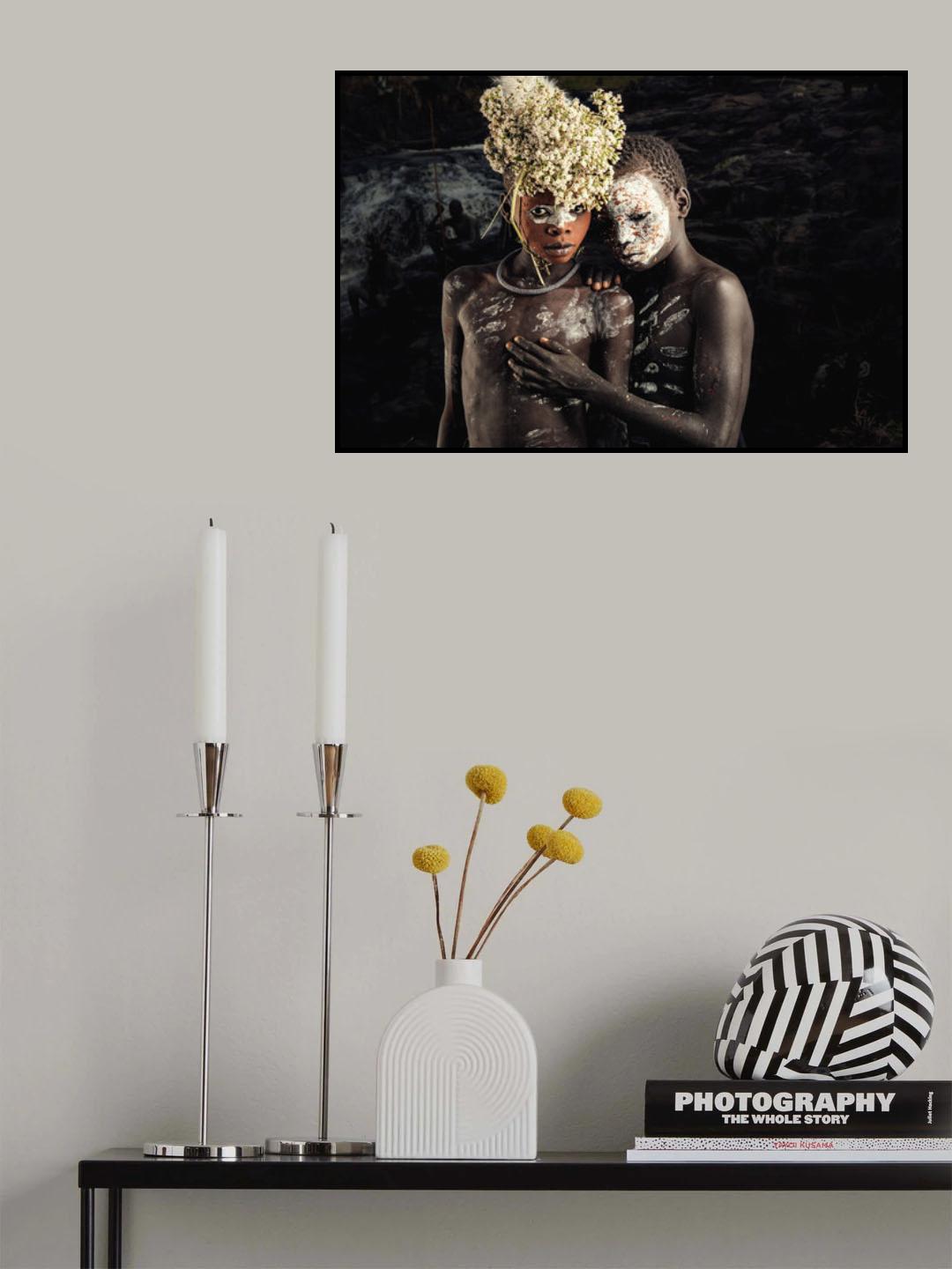 Suri tribe with traditional Poster och Canvastavla