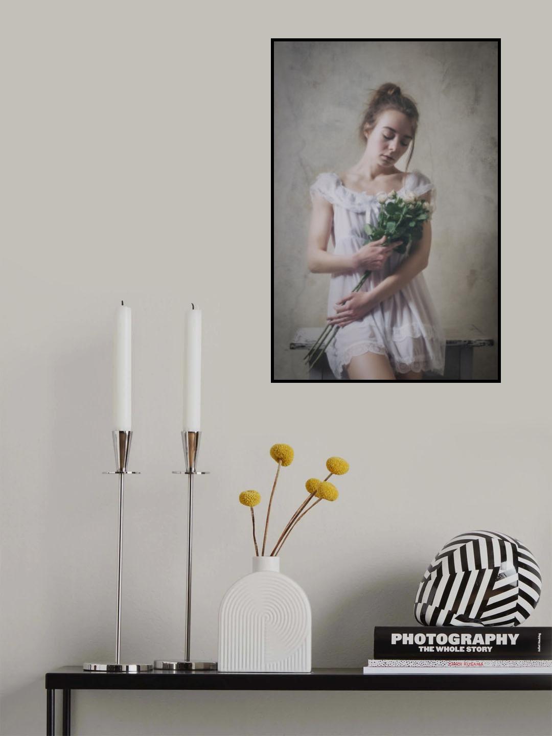 portrait with flowers Poster och Canvastavla