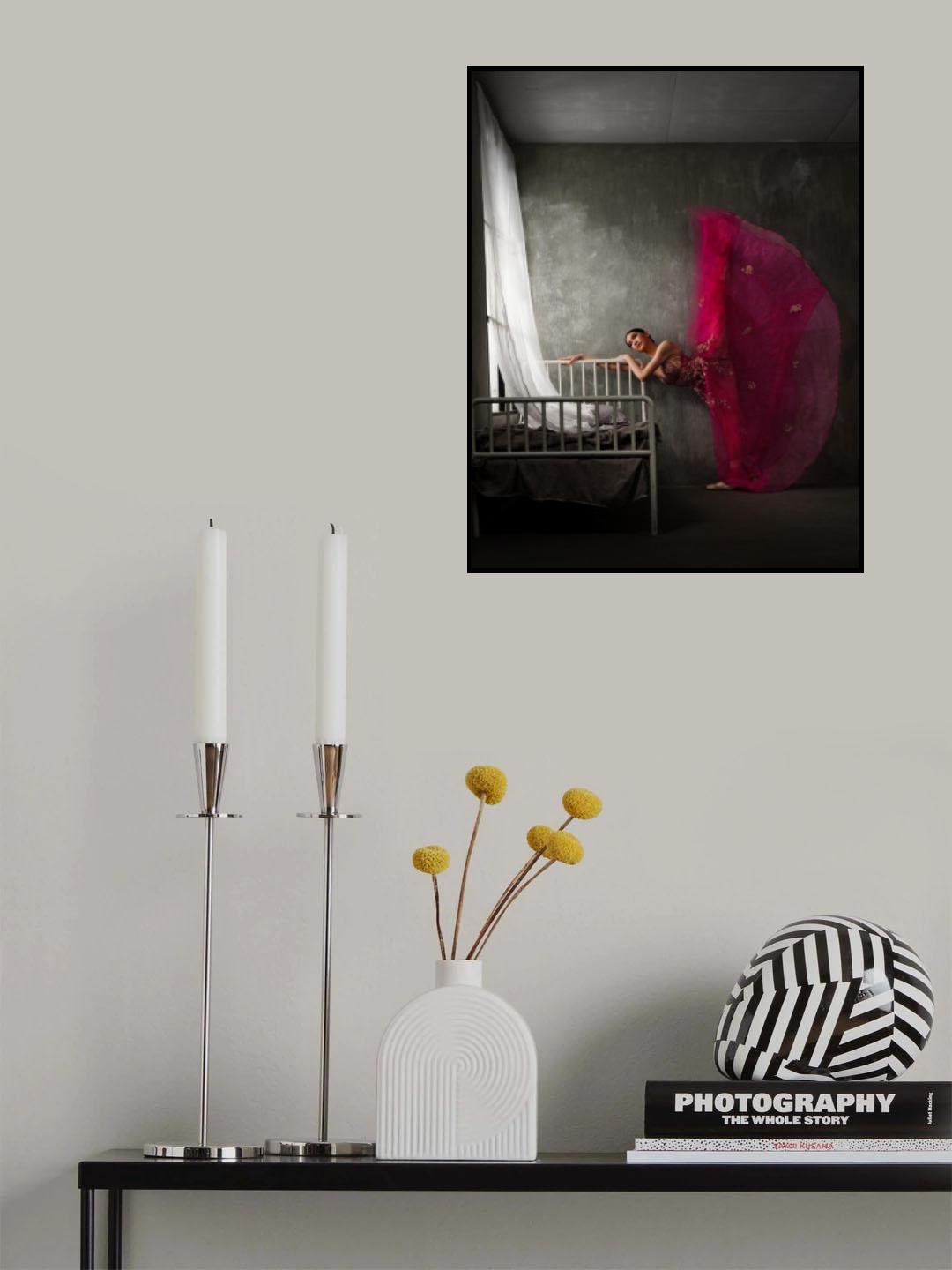 Red gown ballerina Poster och Canvastavla