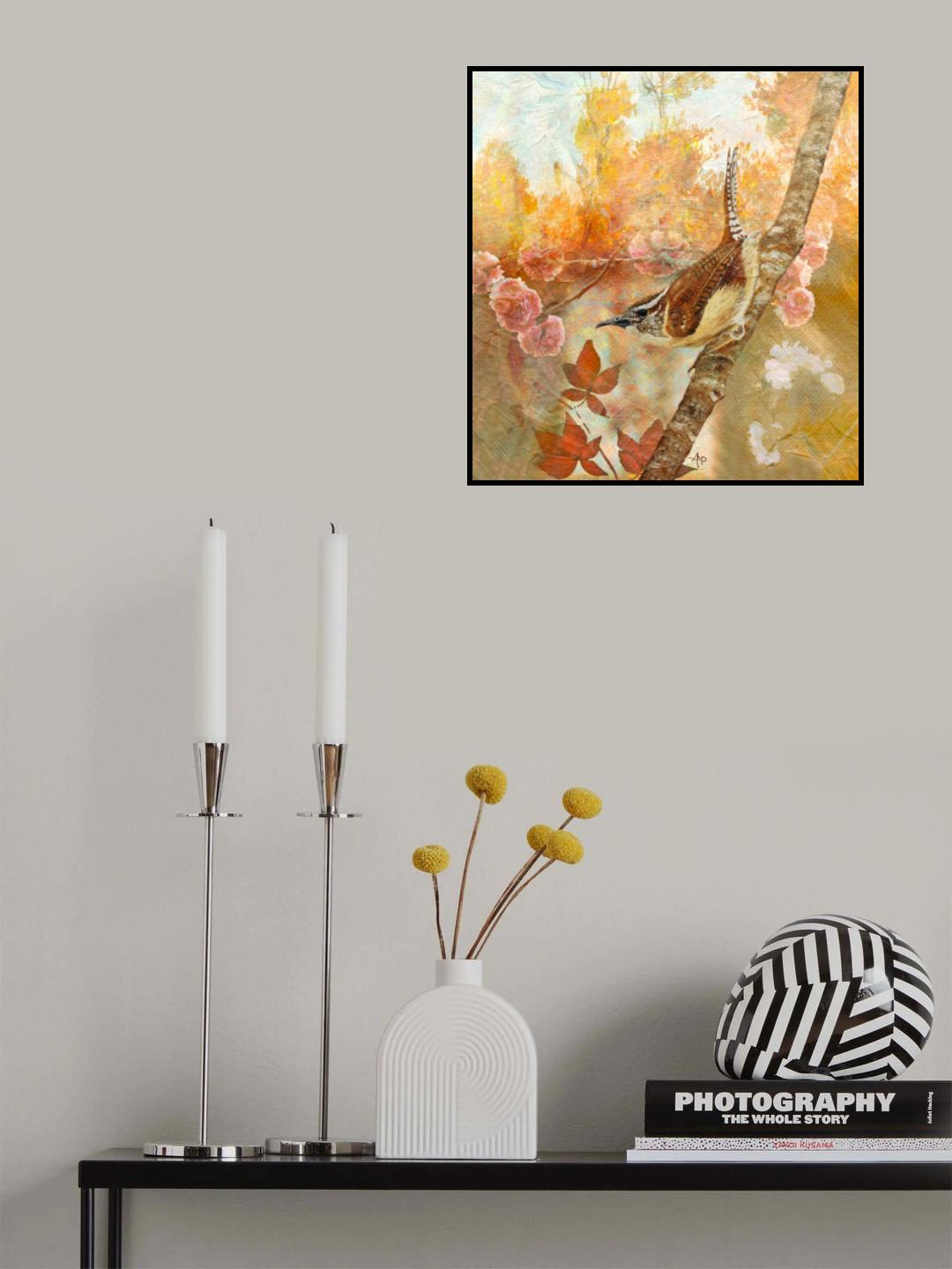 Sweet Autumn Carolina Wren Poster och Canvastavla