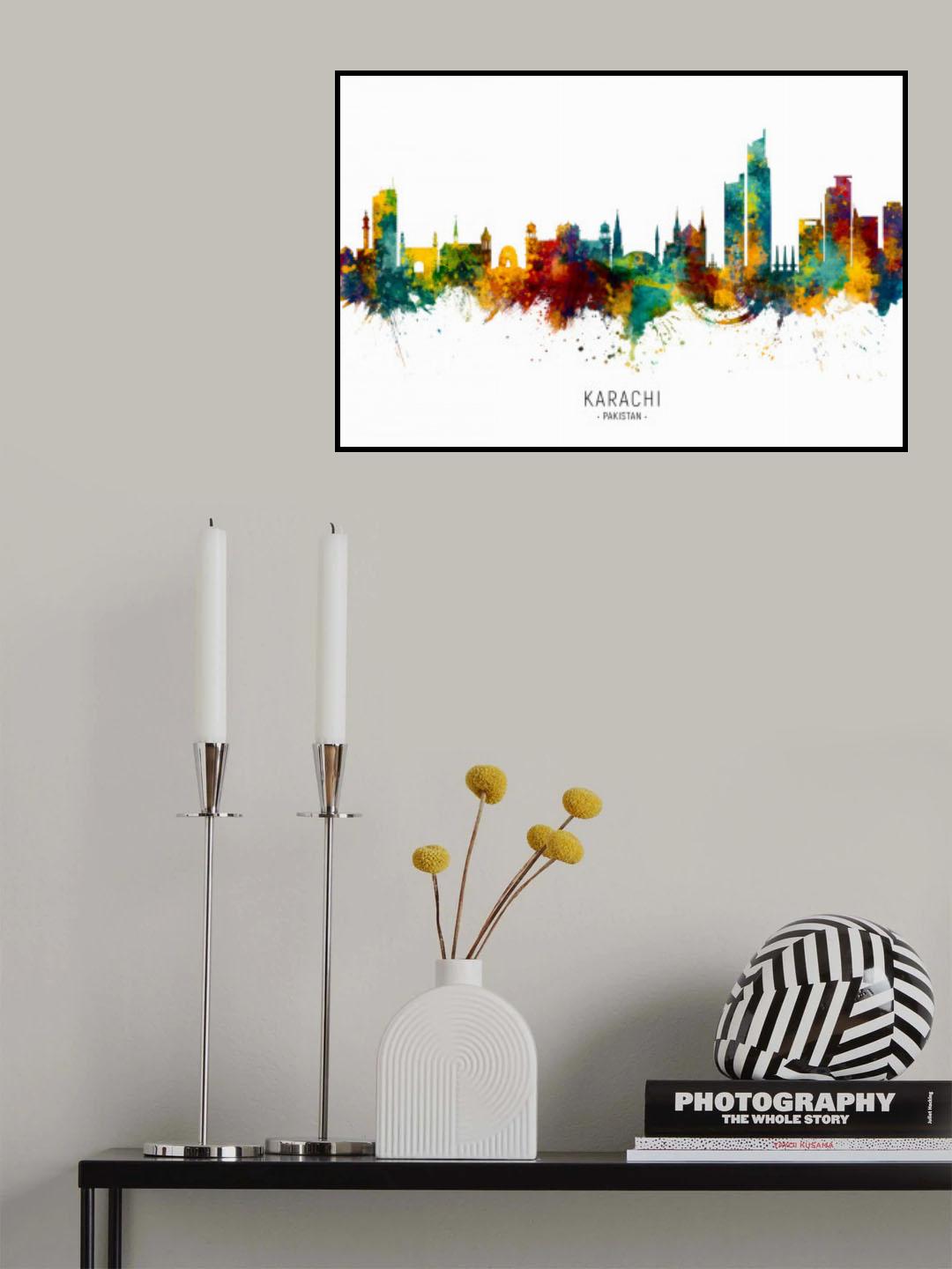 Karachi Pakistan Skyline Poster och Canvastavla