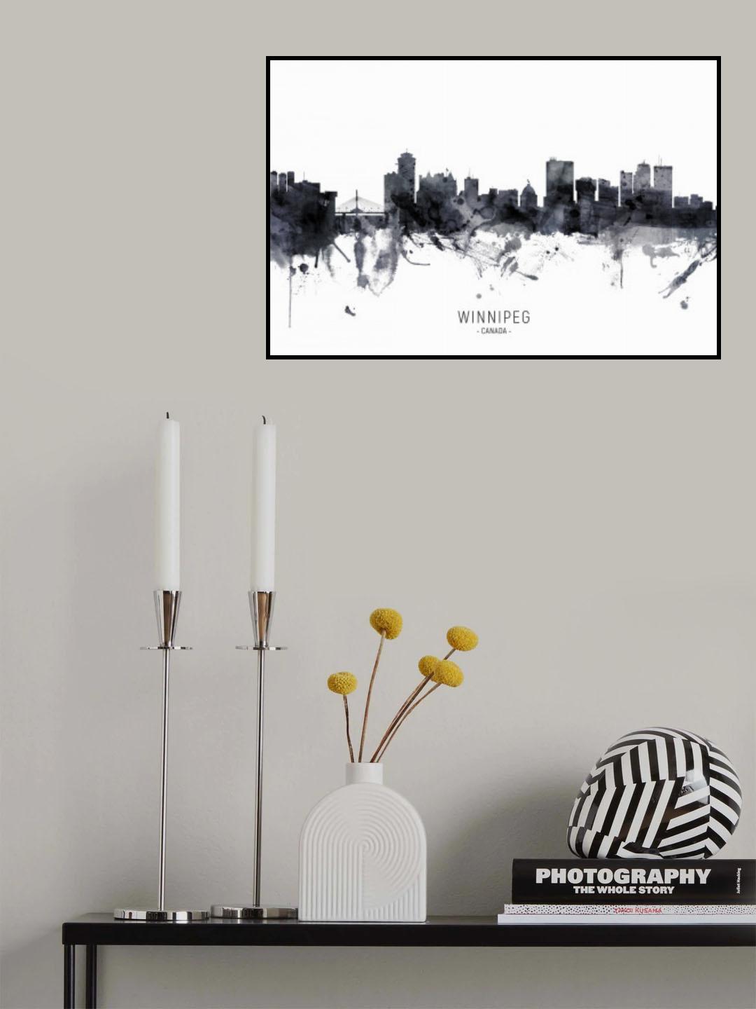 Winnipeg Canada Skyline Poster och Canvastavla