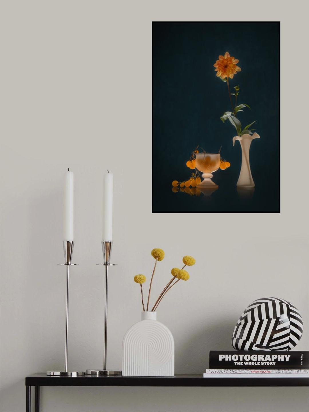 Bright Dahlia and Tomato Poster och Canvastavla