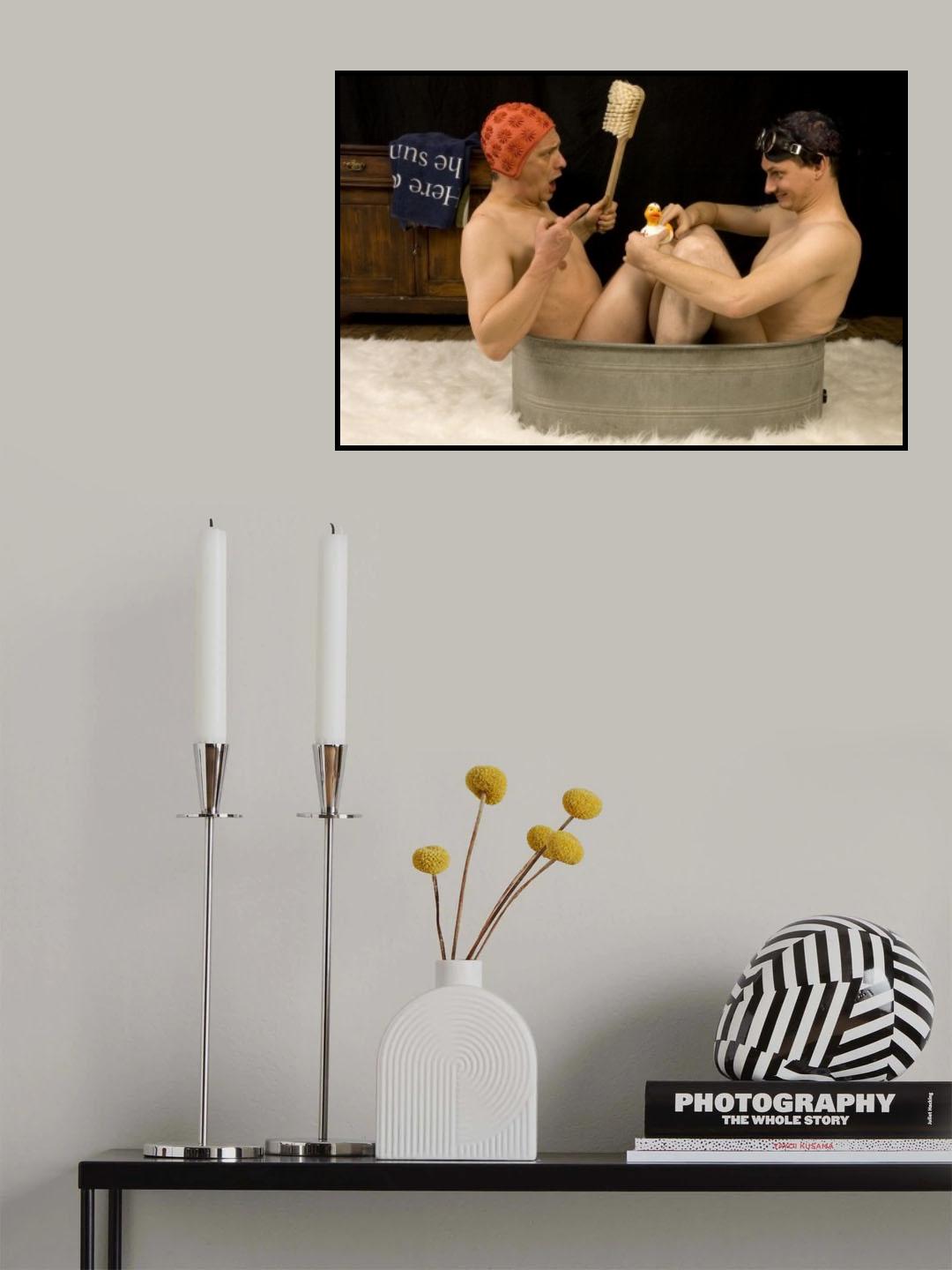 Two men in bath Poster och Canvastavla