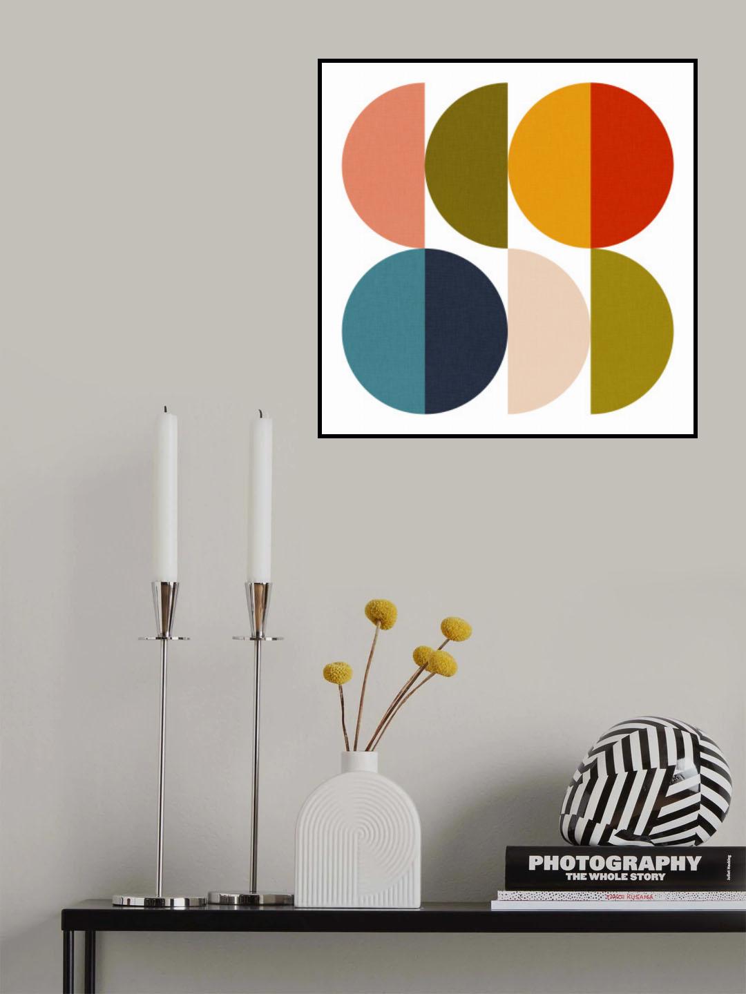 Mid Century Geometric Color Play 2 Poster och Canvastavla