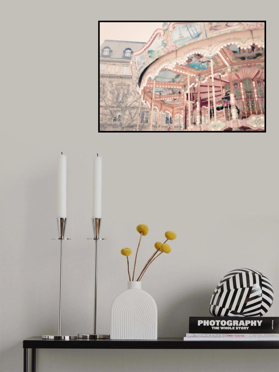Paris Carousel Poster och Canvastavla