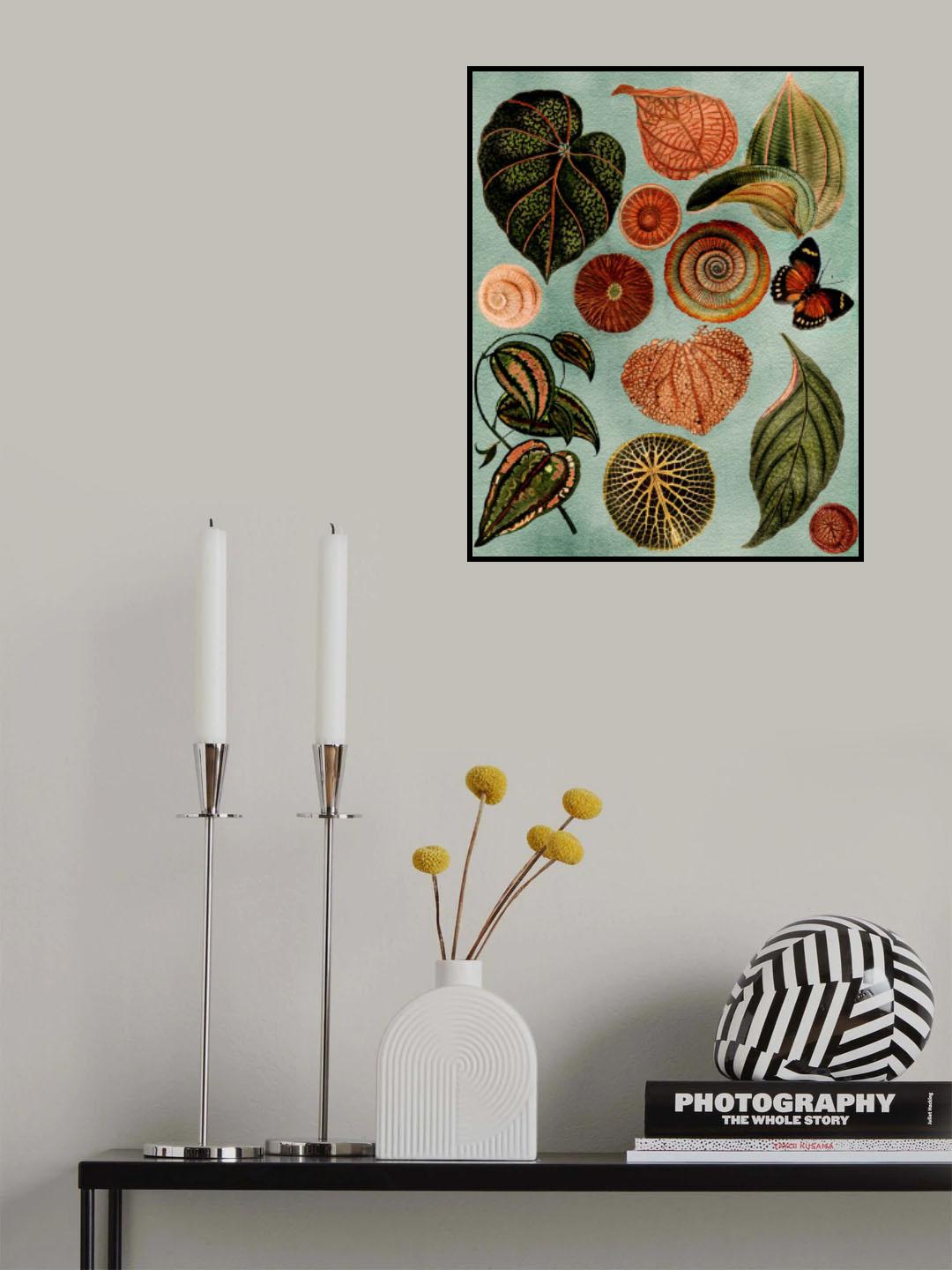 Terracotta Blues Botanical Poster och Canvastavla