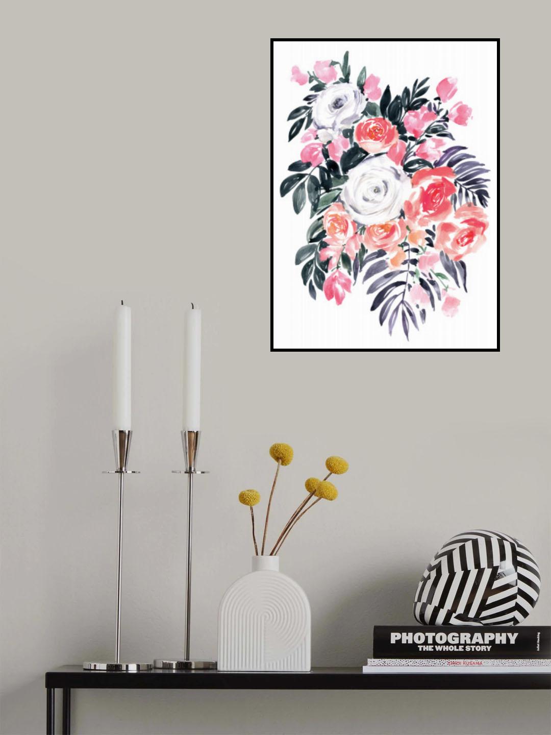 Harriet bouquet in raspberry pink Poster och Canvastavla