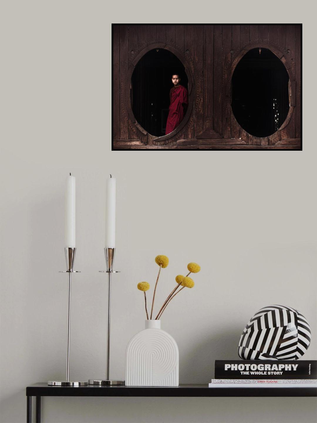 Two windows and the monk Poster och Canvastavla