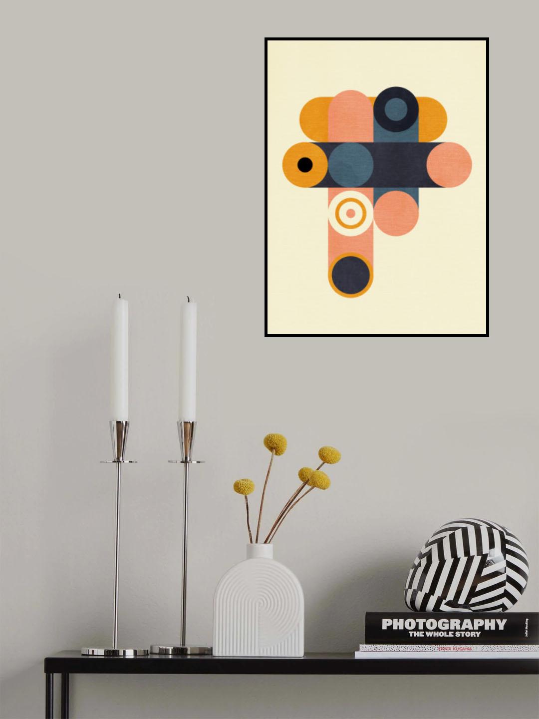Rainbow Plus Shapes Blue Mustard8 Poster och Canvastavla
