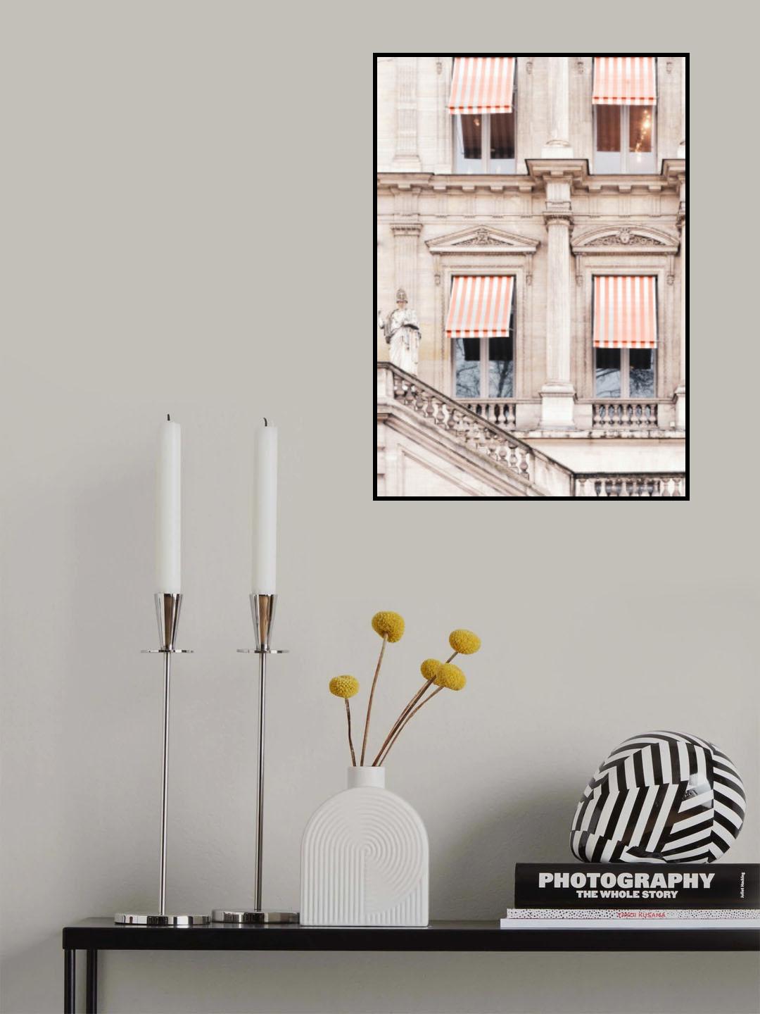 Striped Paris Awning Poster och Canvastavla