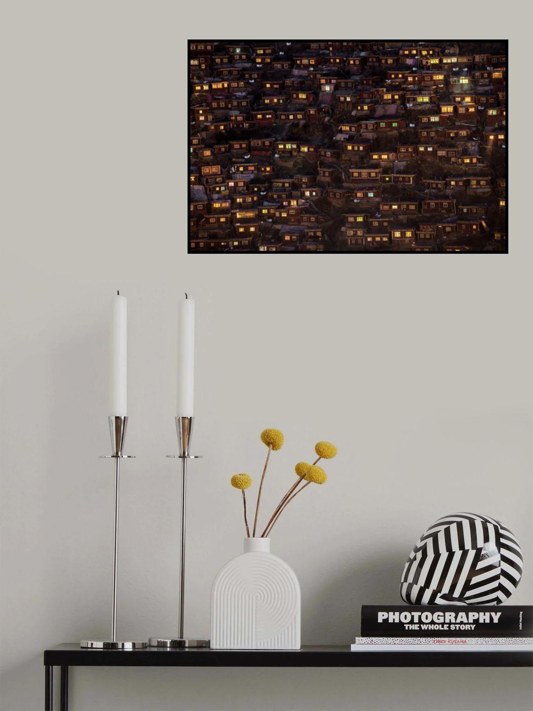 Larung Gar Night (Tibet) Poster och Canvastavla
