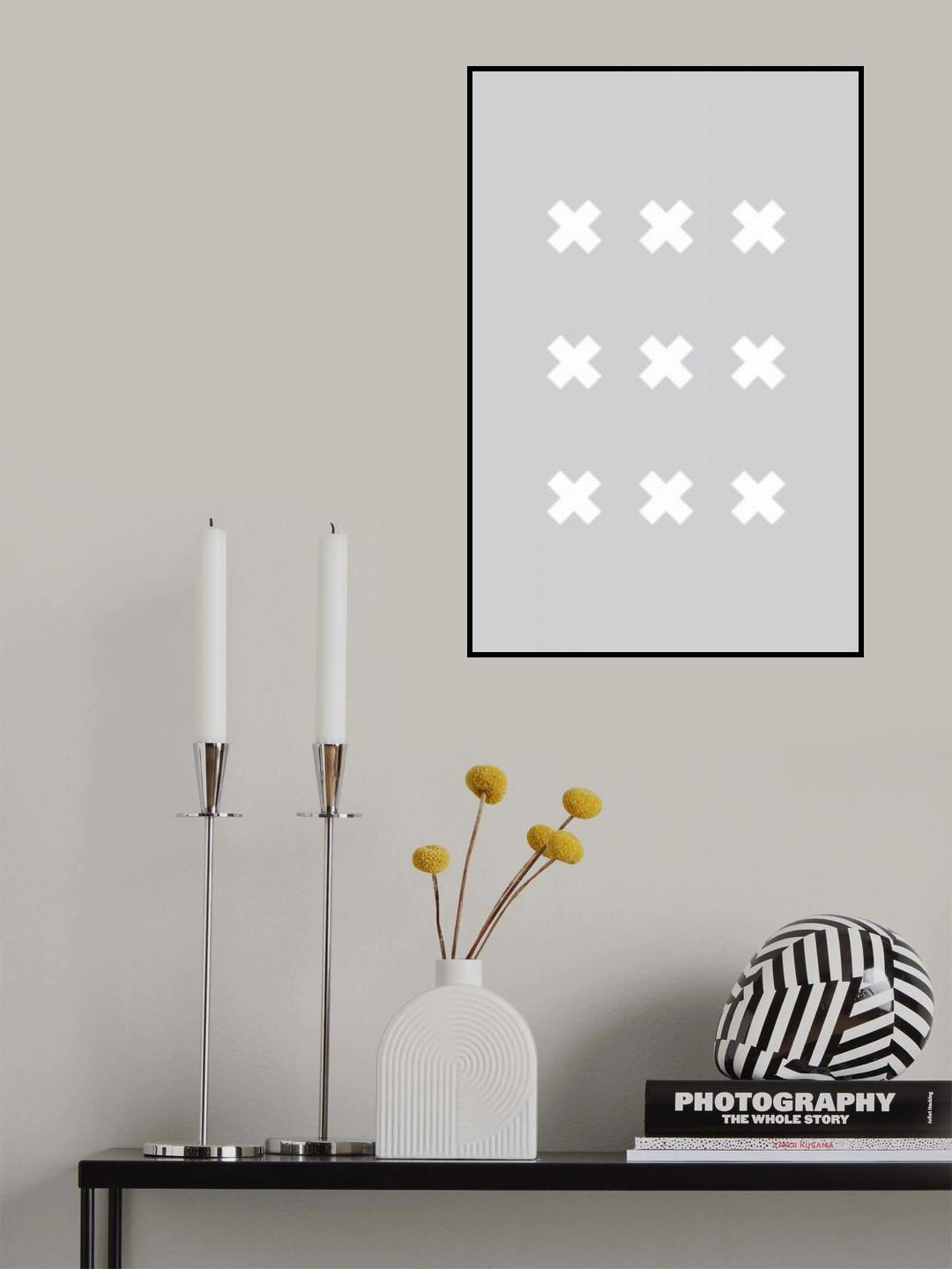 Cross Gray Poster och Canvastavla