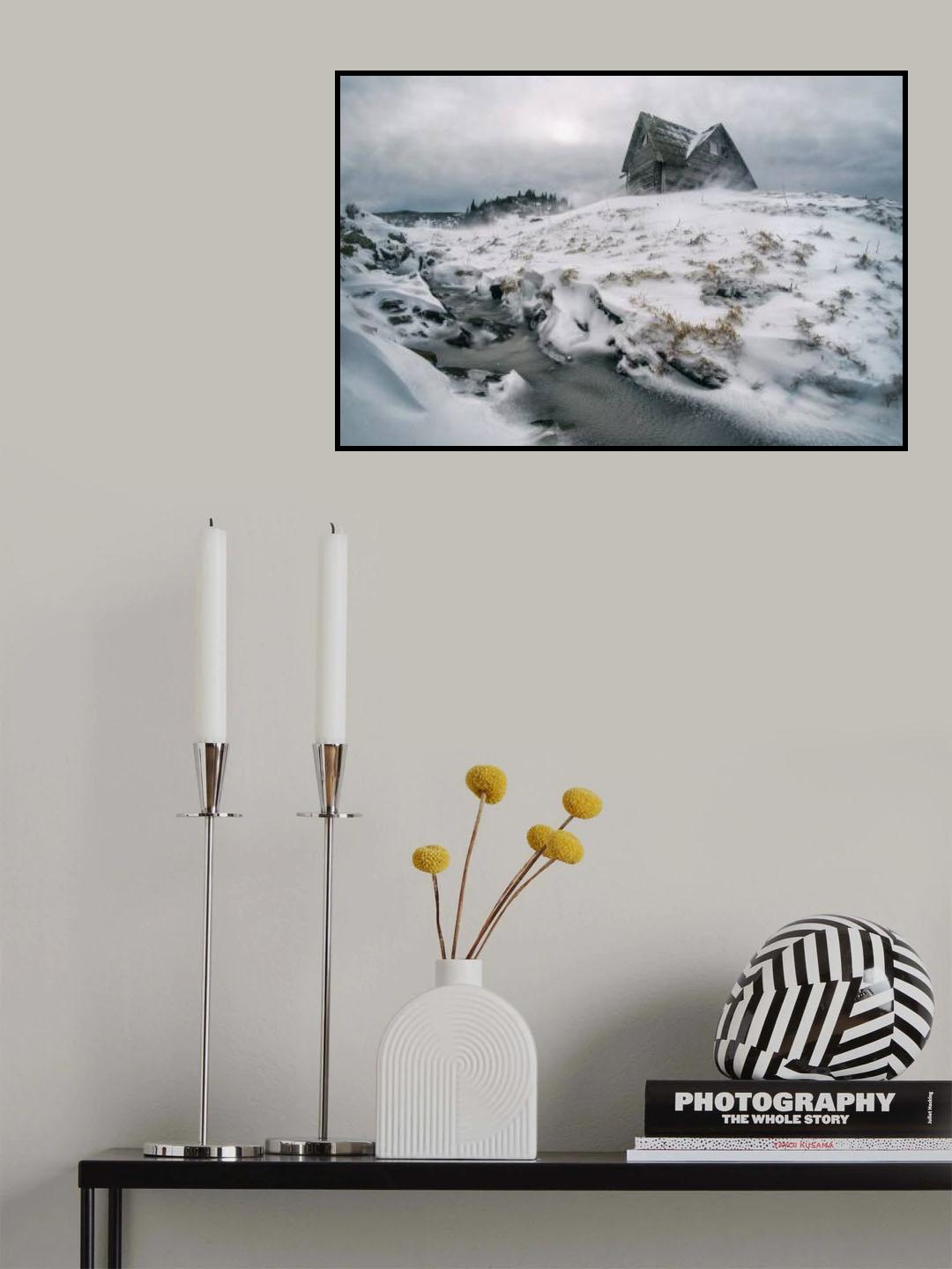 Snowstorm on mountain Poster och Canvastavla
