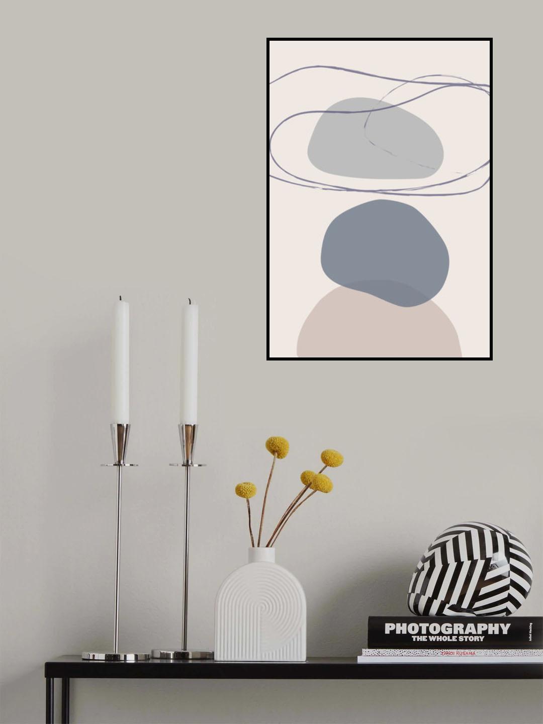 New Shapes Blue No 4 Poster och Canvastavla