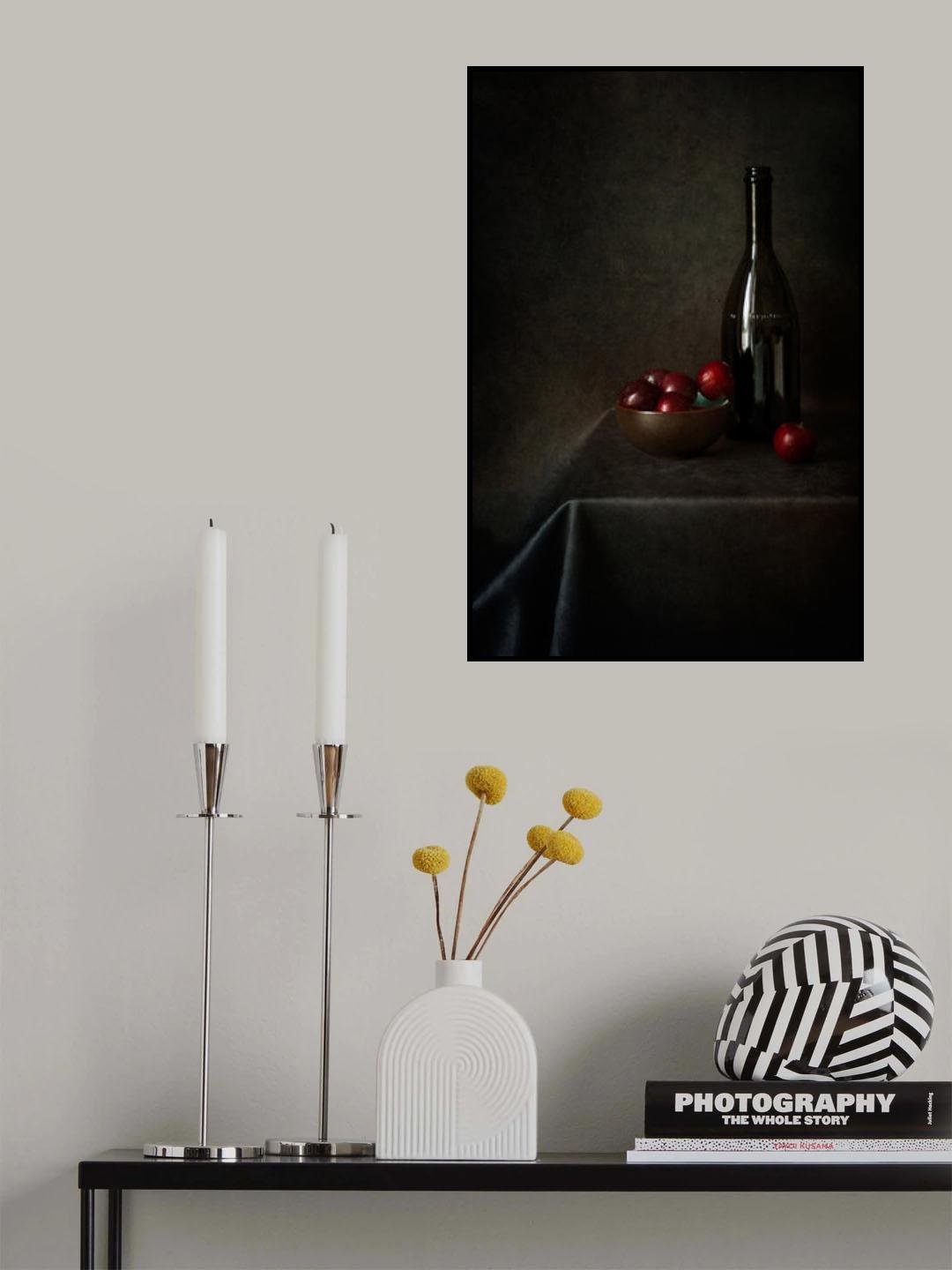 Still Life With Plums And A Bottle Poster och Canvastavla
