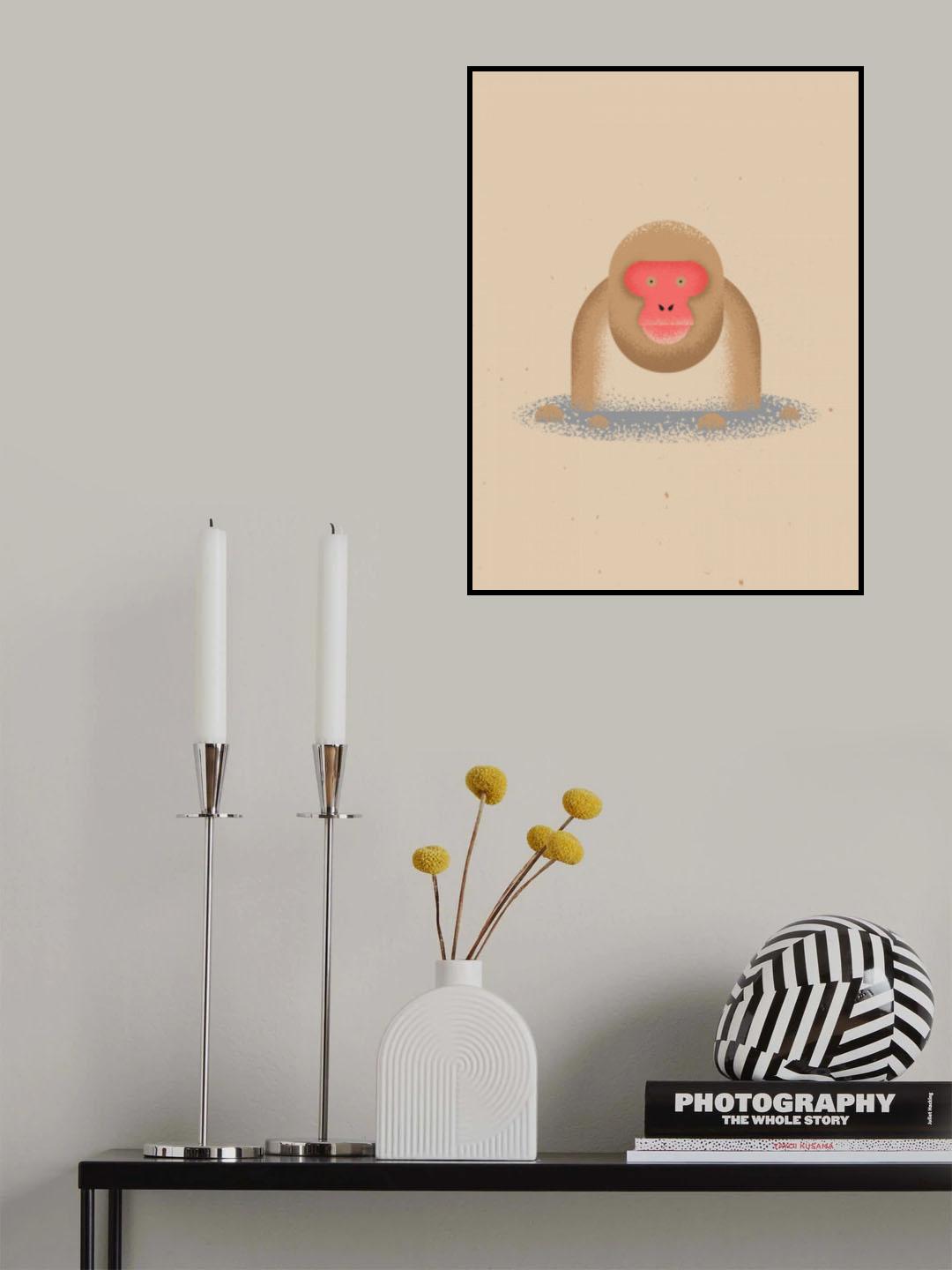 Snow Monkey Poster och Canvastavla