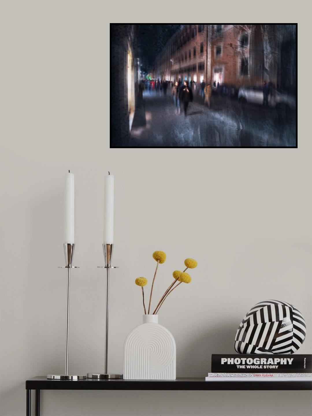 Evening walk in via del Corso-Rome- Poster och Canvastavla