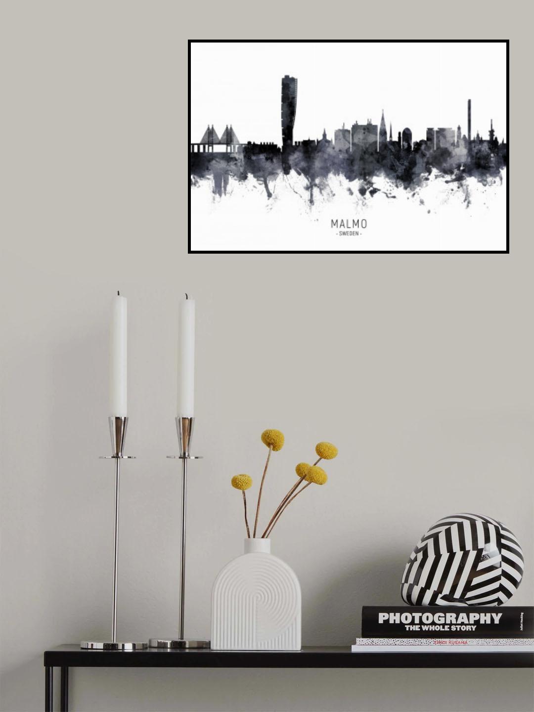 Malmo Sweden Skyline Poster och Canvastavla