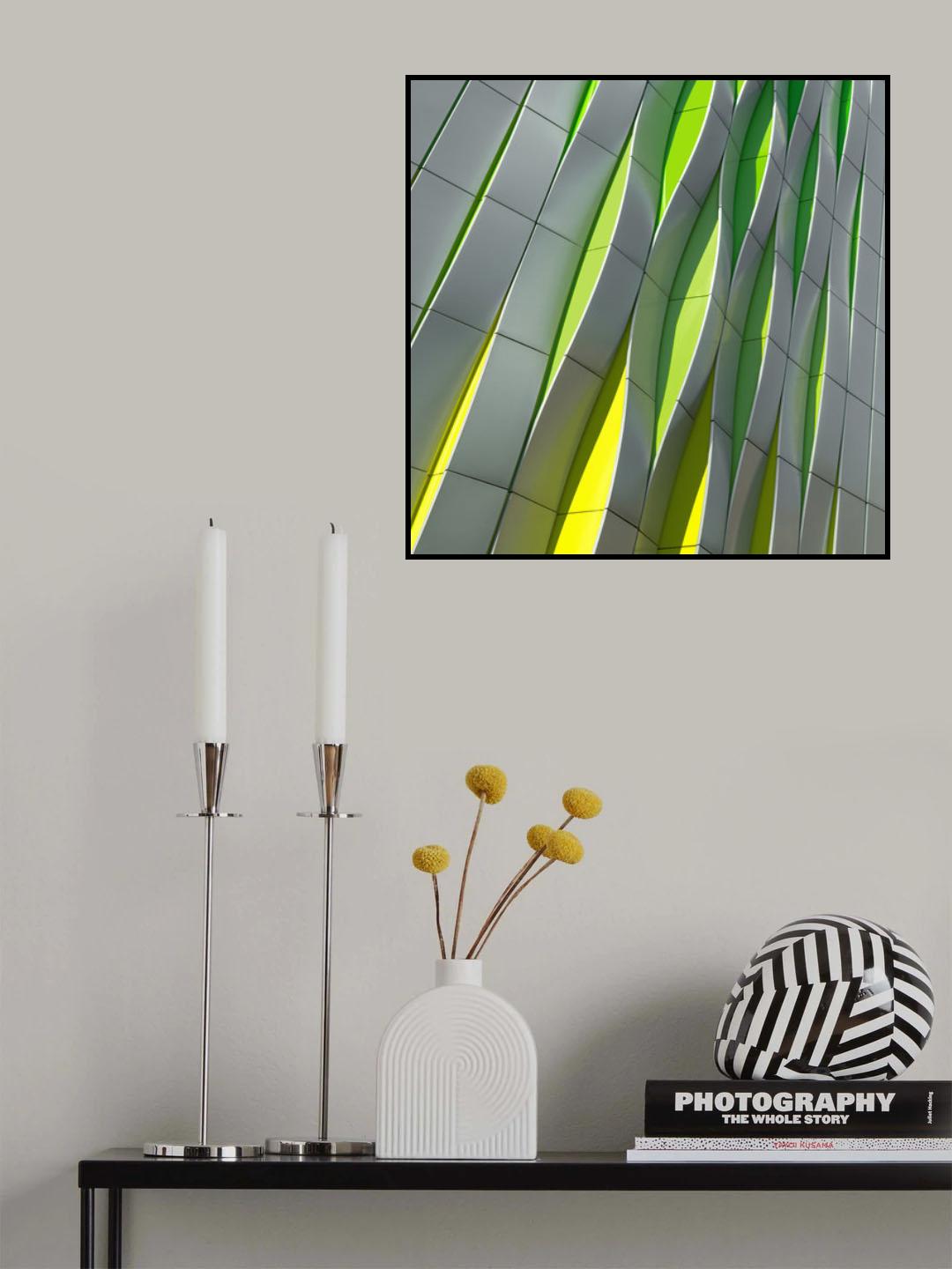Green and yellow bulge Poster och Canvastavla