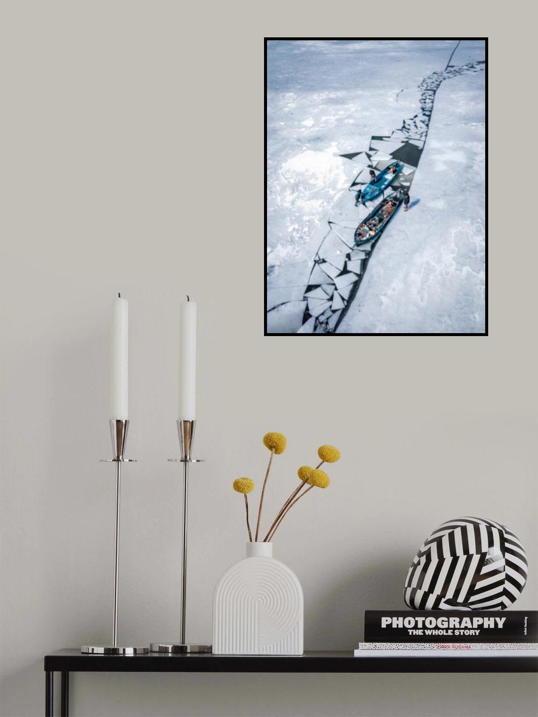 Fishermen On Ice Poster och Canvastavla