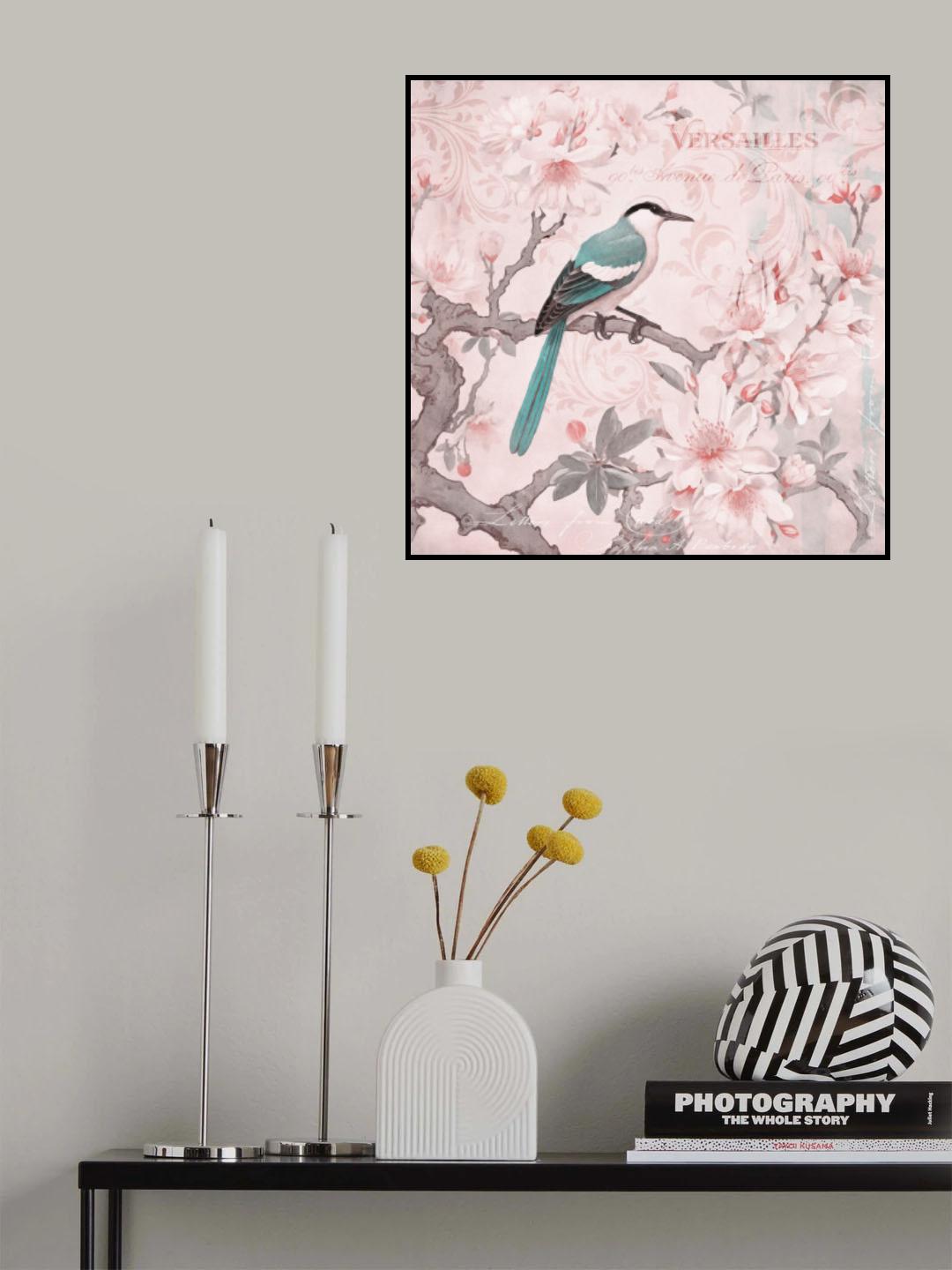Pastel Pink Springbird Poster och Canvastavla