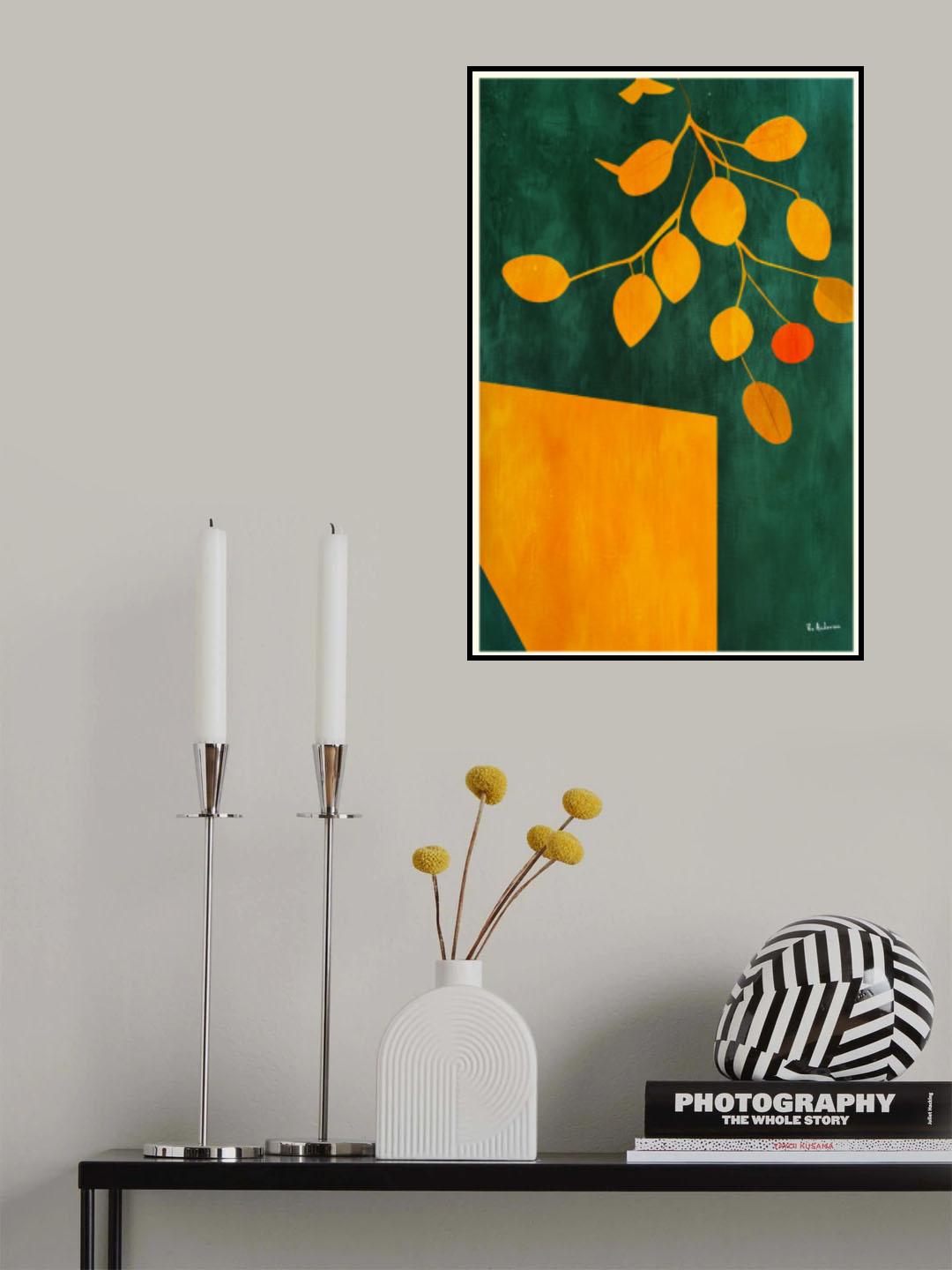 Golden Autumn Leaves Poster och Canvastavla