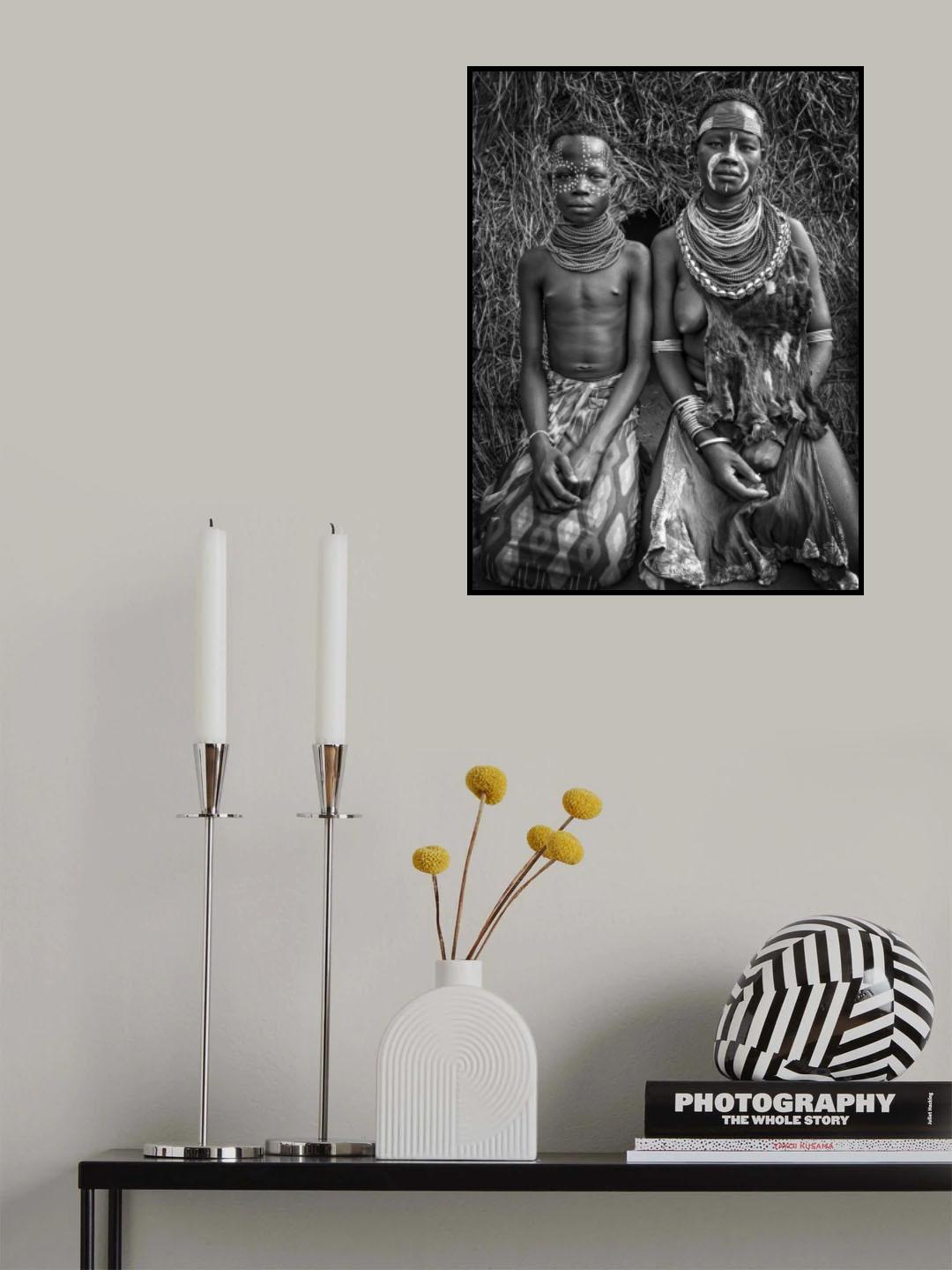 Two karo tribe girls (Omo Valley-Ethiopia) Poster och Canvastavla