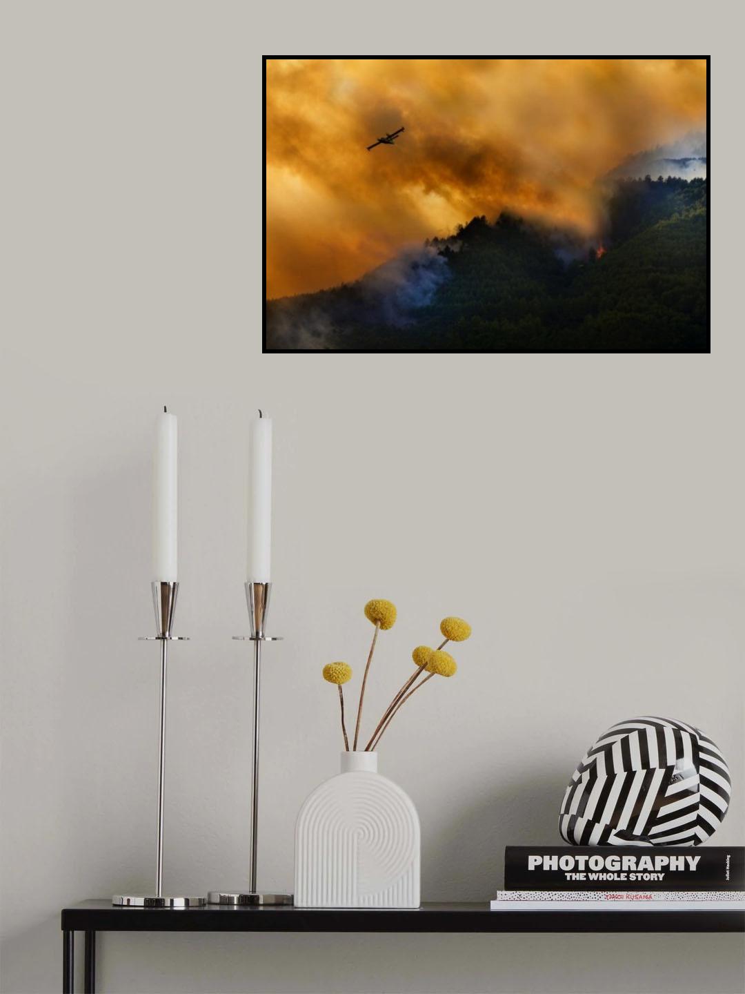 Fire in the Cilento National Park - Italy Poster och Canvastavla