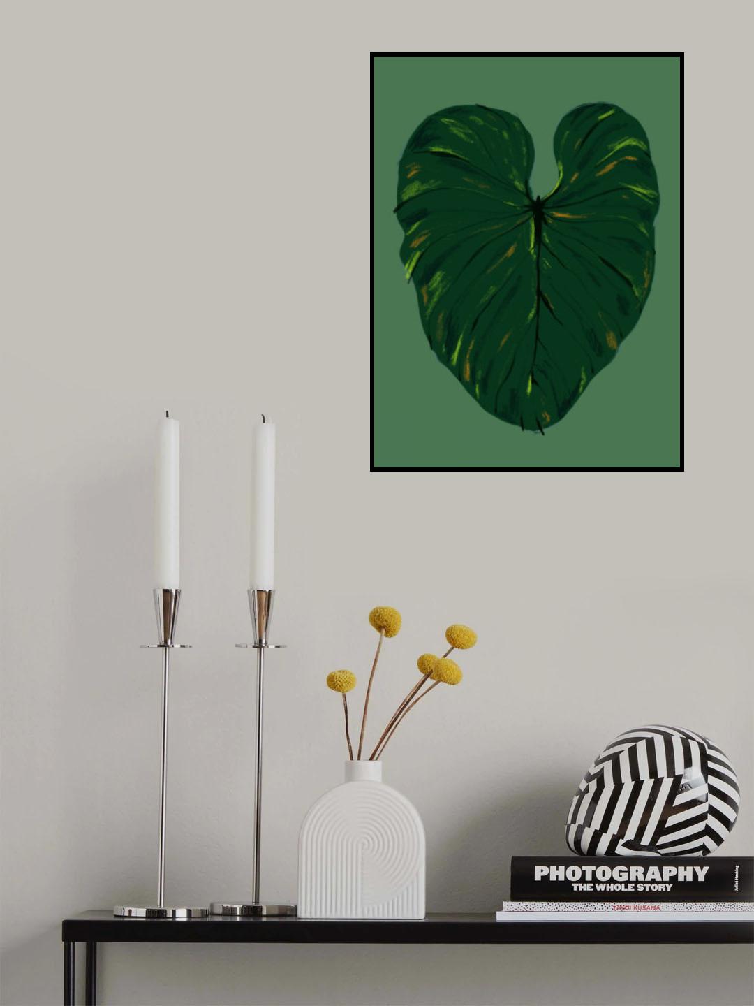 Philodendron Gloriosum Green Poster och Canvastavla