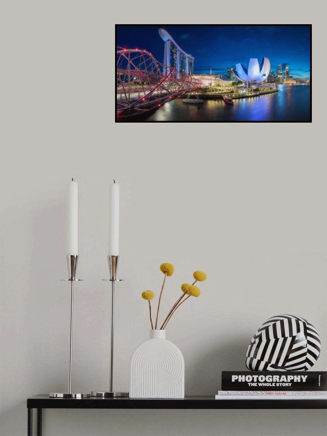 Singapore - Marina Bay Panorama Poster och Canvastavla