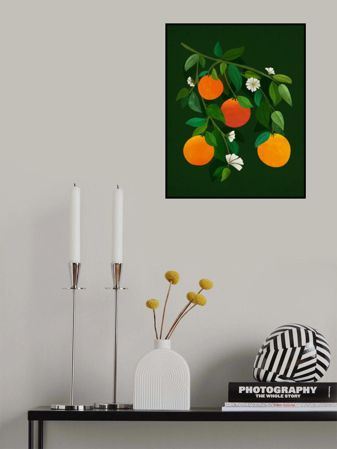 Oranges and Blossoms Night Poster och Canvastavla