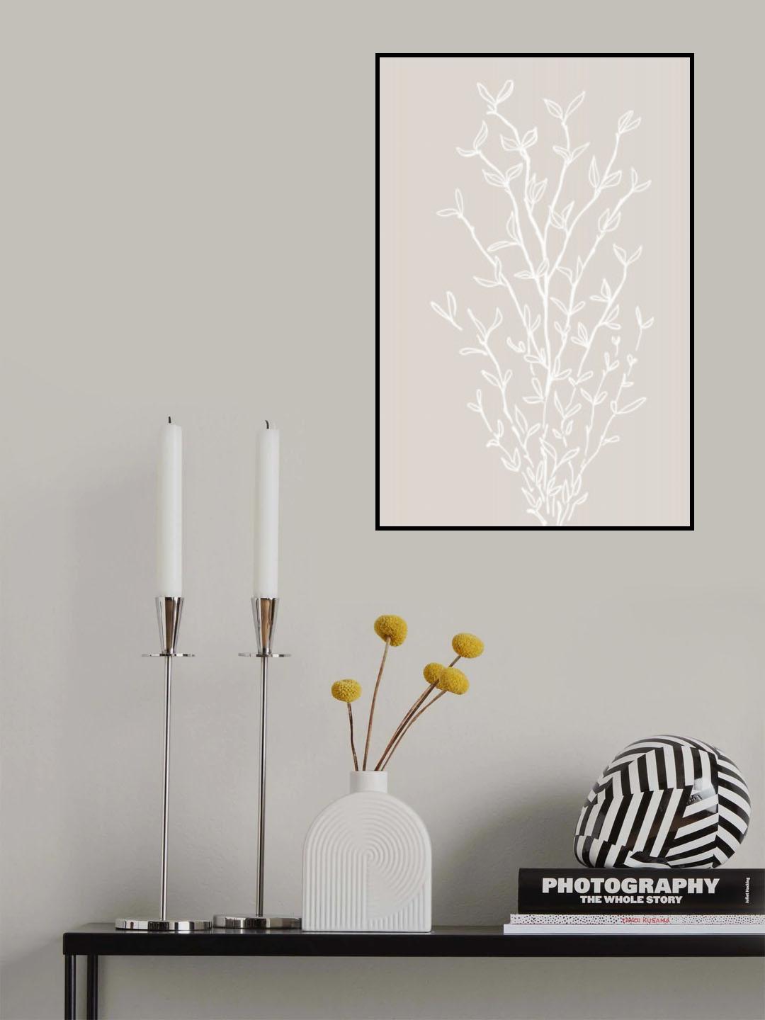 Garran branch in beige Poster och Canvastavla