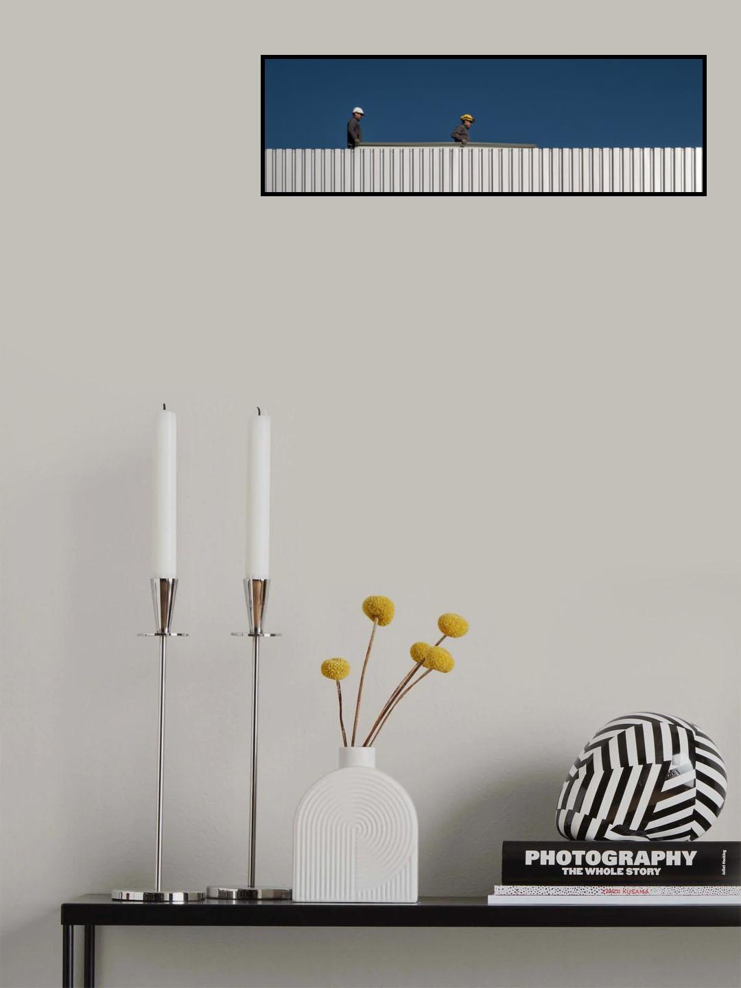the construction of the wall Poster och Canvastavla