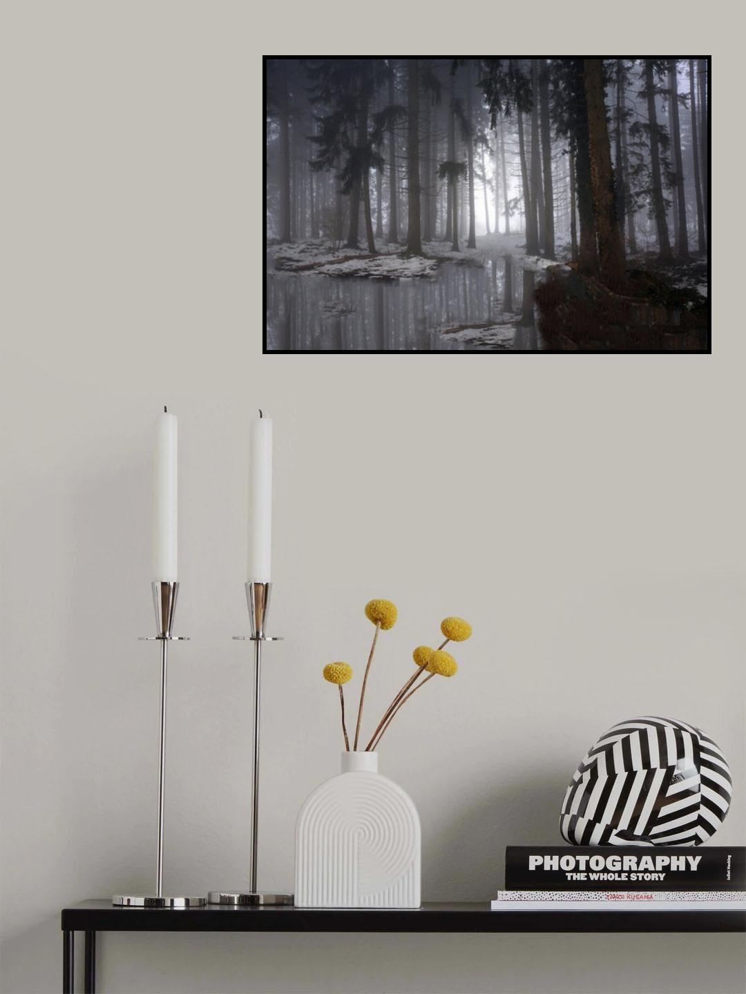 Misty forest (Winter) Poster och Canvastavla