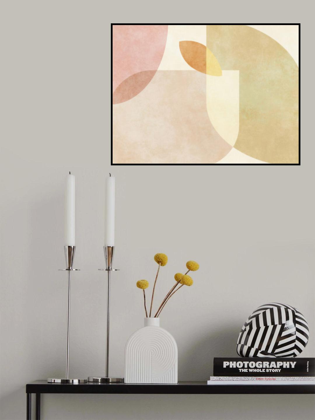 Aqua Shapes1 Kopie Poster och Canvastavla