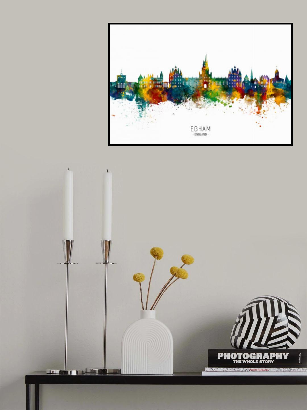 Egham England Skyline Poster och Canvastavla