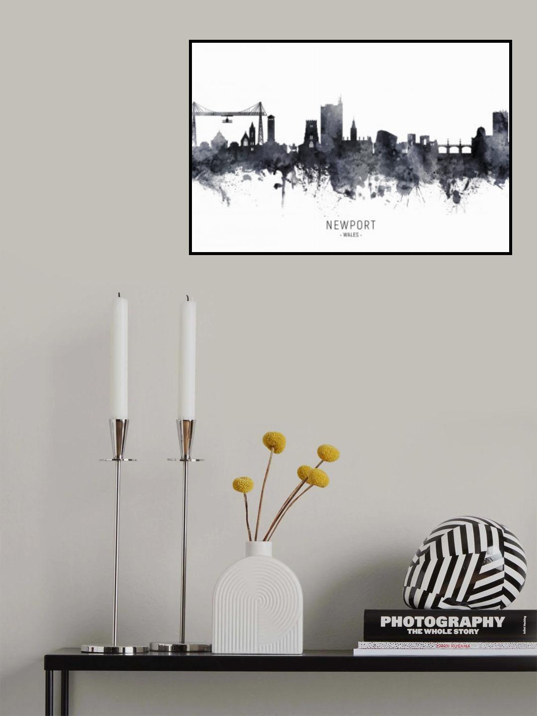 Newport Wales Skyline Poster och Canvastavla