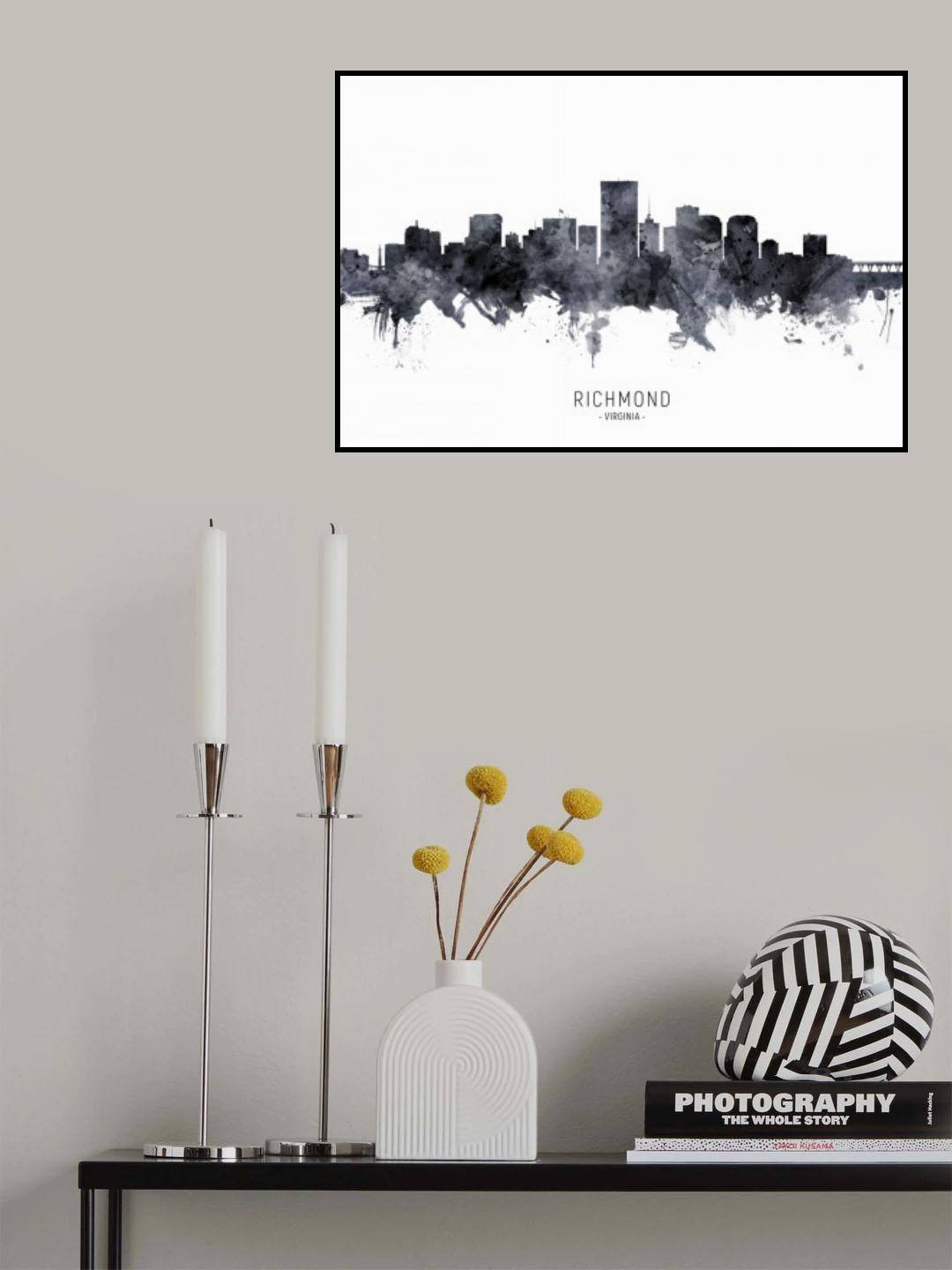 Richmond Virginia Skyline Poster och Canvastavla