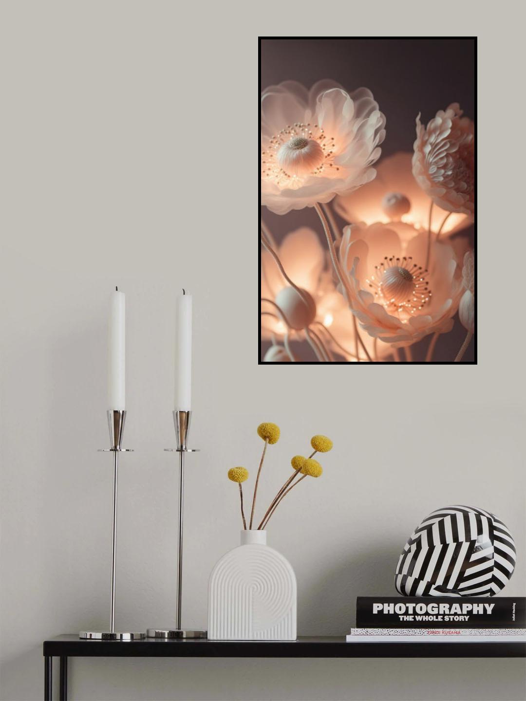 Glowing Flowers Poster och Canvastavla