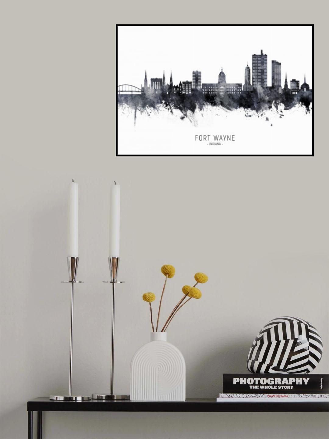 Fort Wayne Indiana Skyline Poster och Canvastavla