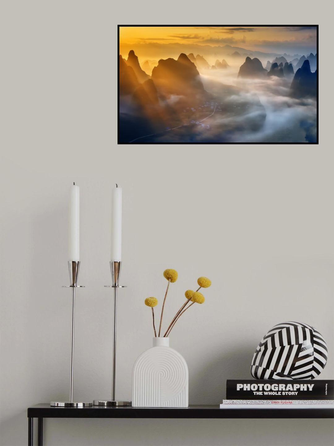 Yangshuo Sunrise Poster och Canvastavla