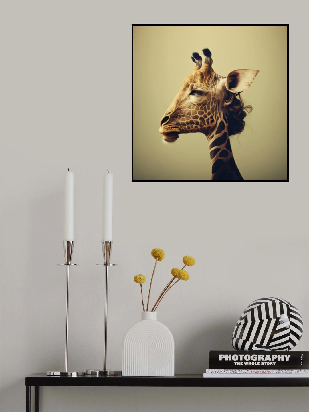 Giraffe Woman Poster och Canvastavla