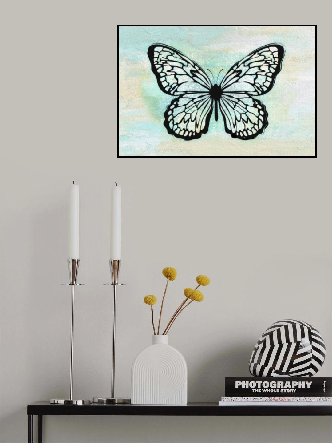 Vintage Butterfly Poster och Canvastavla